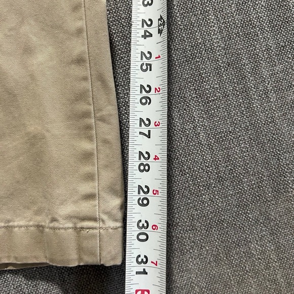 Lands End Mens 38x30 Traditional Fit Pleated Chino Pants Khaki Cotton Trousers - Picture 6 of 9